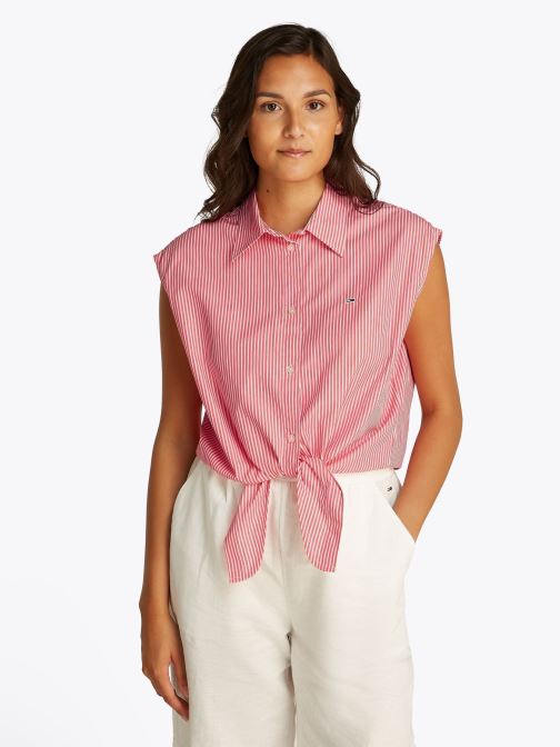 Vêtements Tommy Jeans Tjw Poplin Front Kno DW0DW20291 pour Accessoires