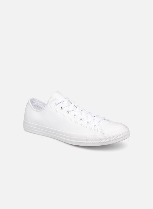 white leather converse high tops size 5