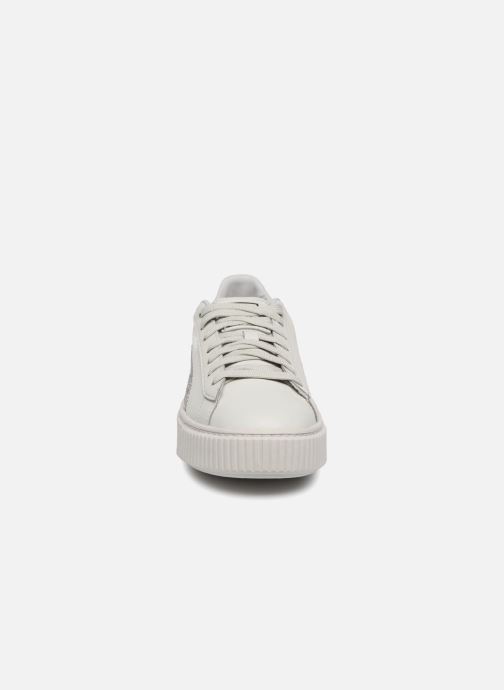 puma basket platform bambino grigio