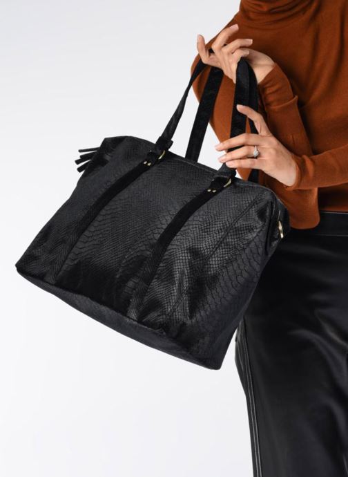Monoprix Femme Sac 24h en velours (Black) - Handbags chez Sarenza (345548)