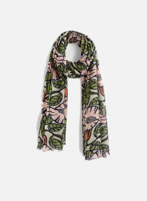 Foulard Laine Imprime Fleurs Rose