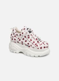 White / Red Hearts Nappa Leather