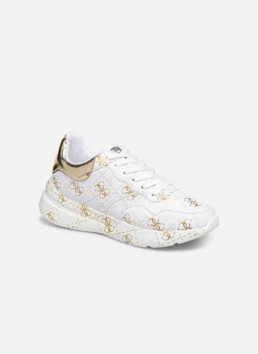 guess white and gold trainers