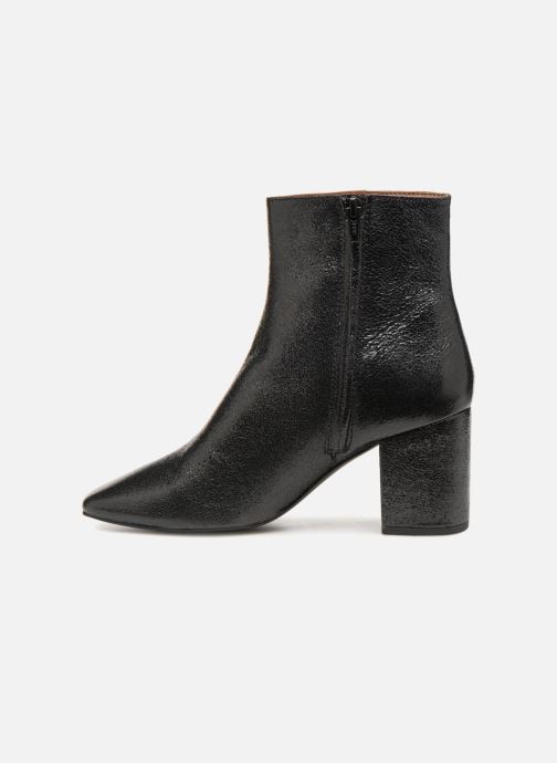 Femme schwarz Stiefeletten 360835 Talon Cuir Boots Craquele amp; Bottine Monoprix ZOwqdTZ