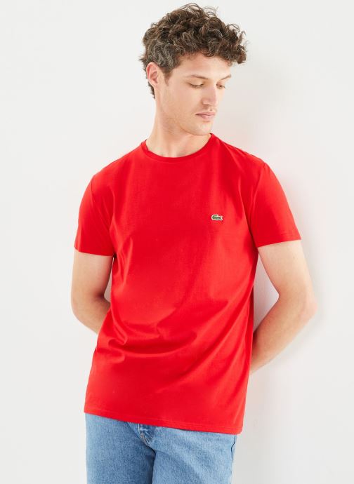 T shirt lacoste homme rouge on sale