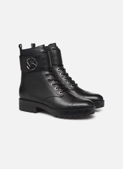 michael kors tatum leather and logo combat boot