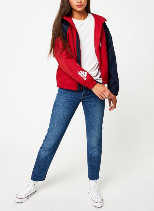 veste adidas femme rouge et blanche