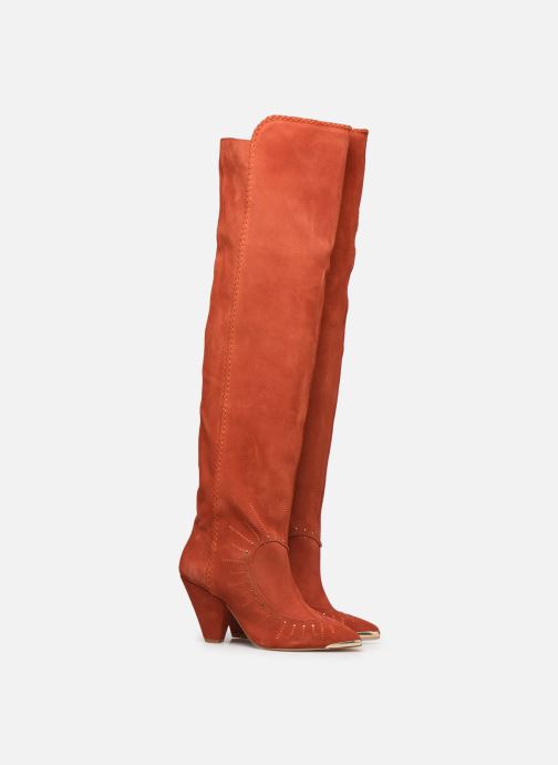 bottes en daim camel femme