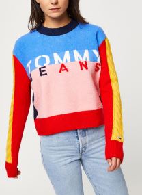 tommy jeans multicolor logo crew neck sweatshirt