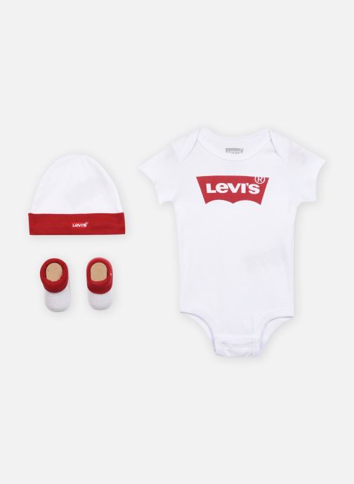 Vêtements Levi's Body manches courtes Classic Batwing Infant Hat, Bodysuit, Bootie Set 3Pc Blanc vue détail/paire