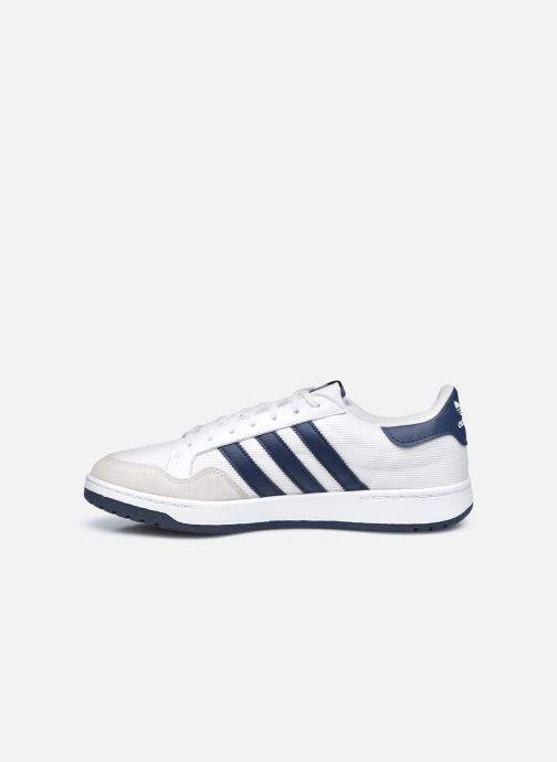 adidas originals team court trainers in white leather
