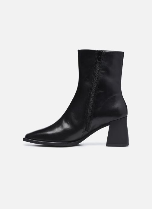 vagabond hedda leather flared heel knee boots in black