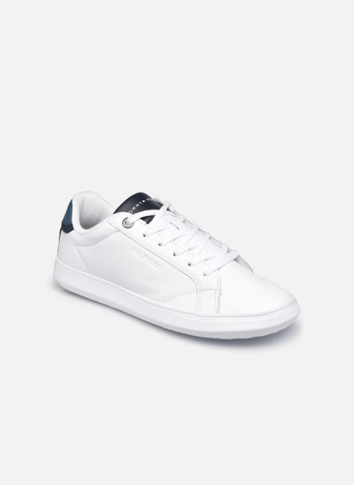 tommy hilfiger essential leather icon logo sneaker in white