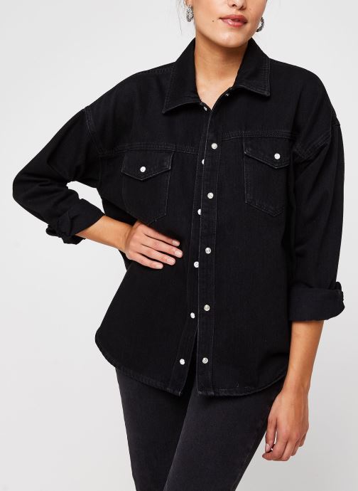 Vêtements Selected Femme Slfally Ls Black Denim Shirt W Noir vue détail/paire