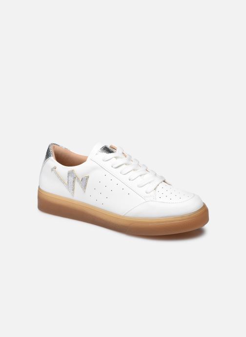 basket blanche compensée femme