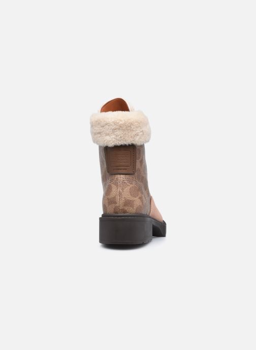 coach lorimer coated canvas monogram combat booties
