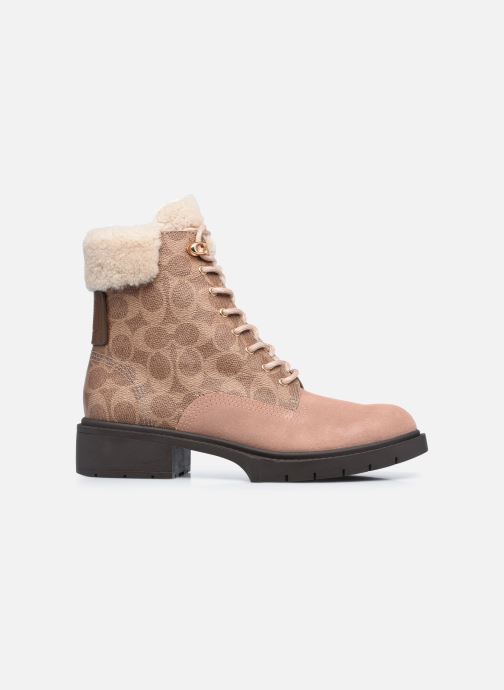 coach lorimer coated canvas monogram combat booties