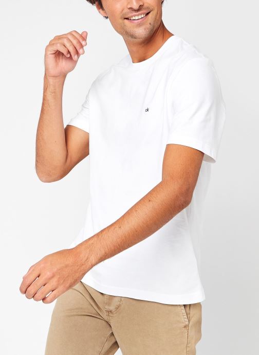 Kleding Calvin Klein Cotton Logo Embroidery T-Shirt Core Wit detail