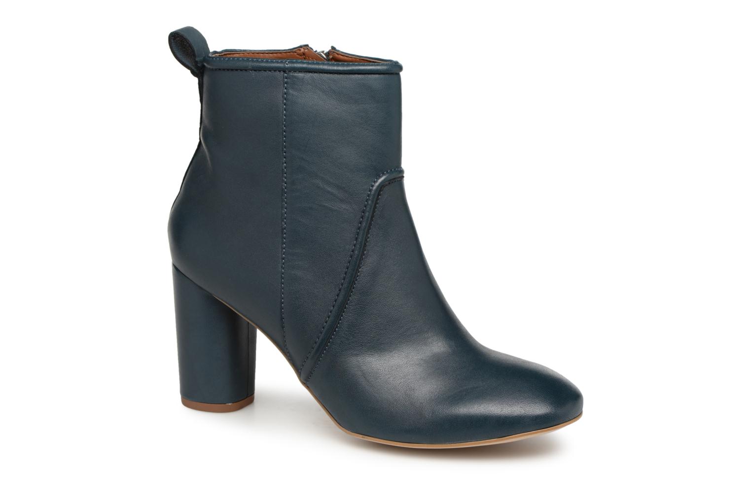 BOTTINE CUIR TALON ROND par Monoprix Femme