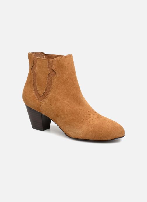 BOTTINES CROUTE CUIR SURPIQURE par Monoprix Femme