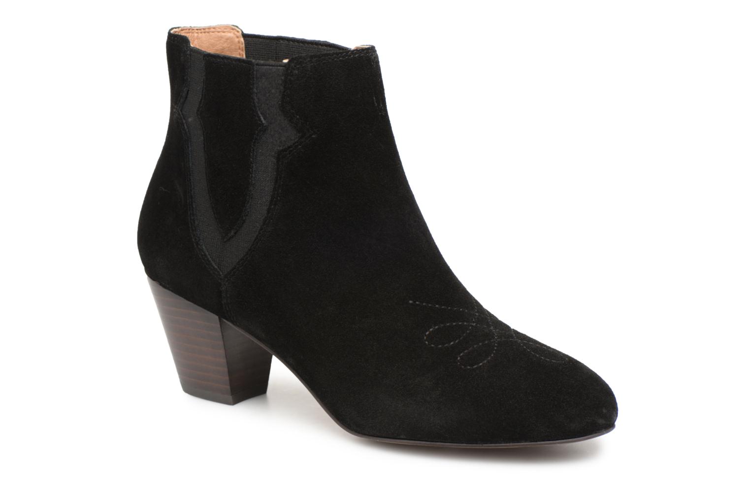 BOTTINES CROUTE CUIR SURPIQURE par Monoprix Femme