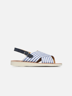 Sandales-Nappa Stripes Fiordo - Blanc